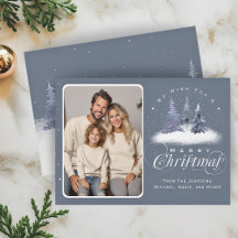 God Jul Vinter Skogs Familjefoto