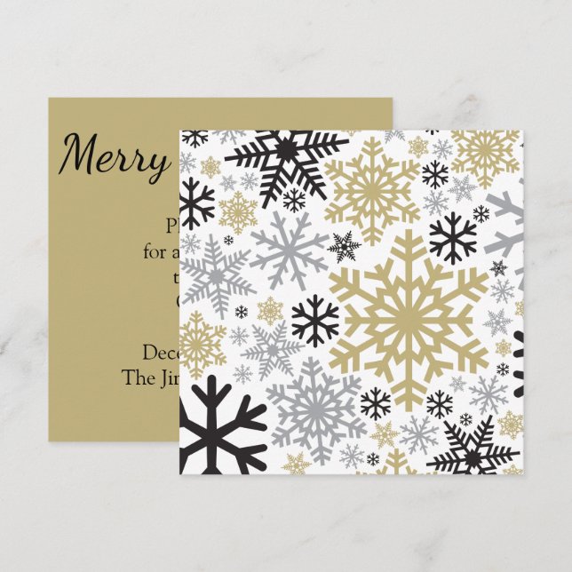 God Jul Vinter Snöflinga Mönster Inbjudningar (Fram/baksida)