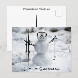 God Jul Vinter Utförsåkning Semesterresa Vykort