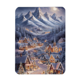 God Jul Vinter Värld Julkort Magnet