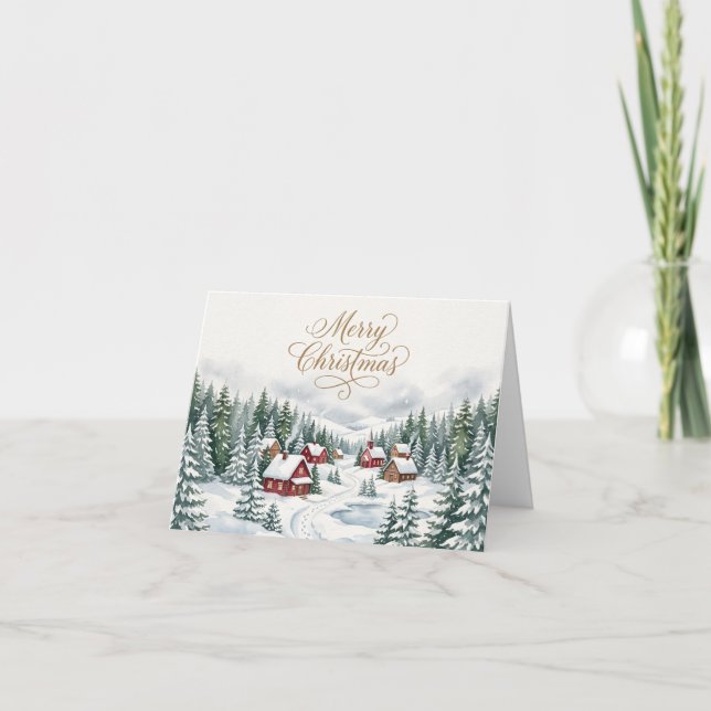 God jul Vinterby Falt Julhälsning  Helgkort (Framsida)