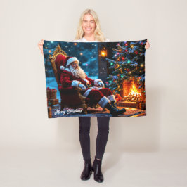 God jul vinterfestium för jultomte fleecefilt