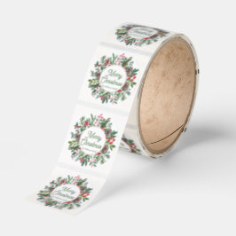 god jul vintergrått grönt, skript runt klistermärke