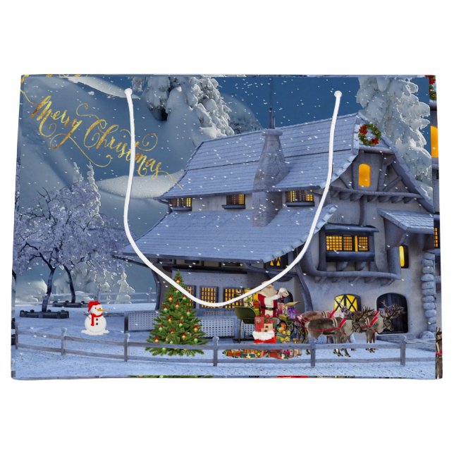 God jul Vinterscenen med tomten (Framsidan)