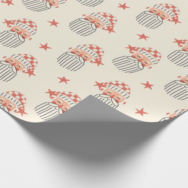 God jul vintersfest tomte ansikte barnkammare  presentpapper (Hörn)