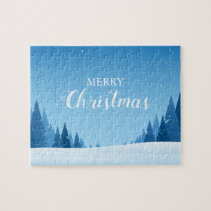 God jul vintersnöslandskap pussel