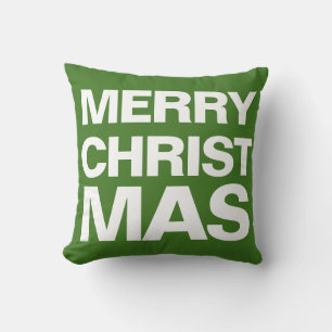 GOD JUL - vit på röd och vit på grönten Kudde