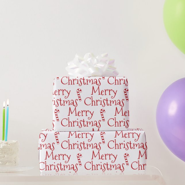 God jul, vit röd candy cane, modern presentpapper (Festgåvor)