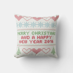 God Jul Vit Röd Grön design Kudde