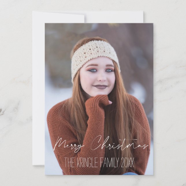 God Jul Vit Skript Typografi Julkort (Framsida)