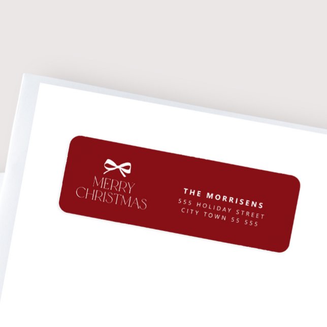 God Jul vit typografi modern semester Returadress Etikett (Skapare uppladdad)