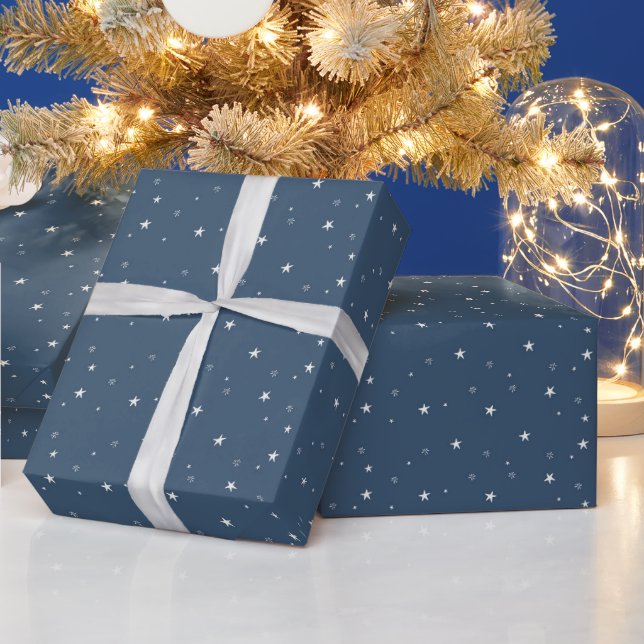 God Jul Vita Stjärnor Presentpapper (Helgdagar)
