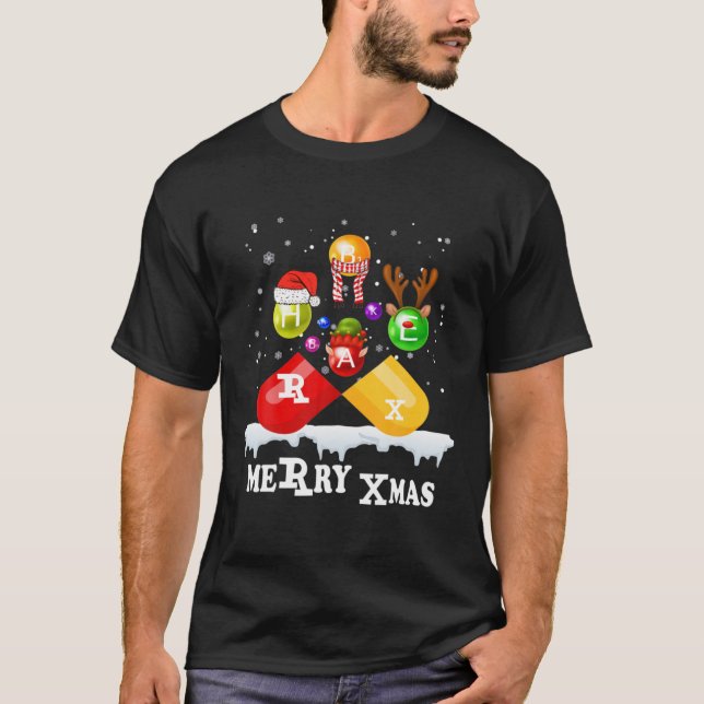 God jul Vitamin Snögubbe Pharmacy Tech Phar T Shirt (Framsida)