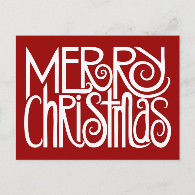 God jul Vitt vykort (Framsida)