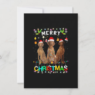 God jul Vizsla Shirt Santa Hat Ljus Julafton Inbjudningar