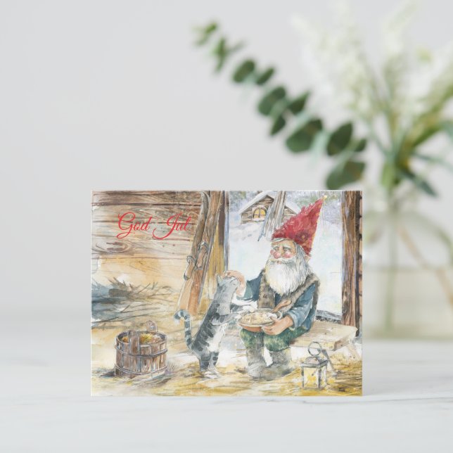 God Jul Vykort (Stående Fram)