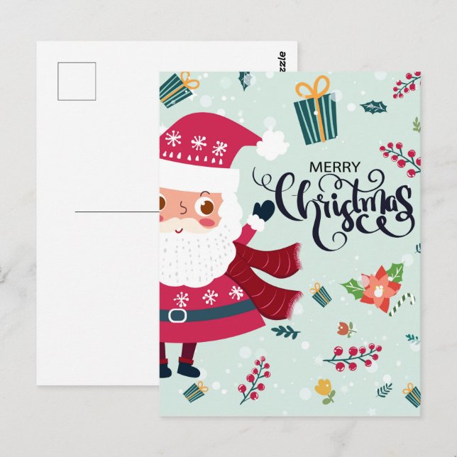 God jul vykort (Fram/baksida)