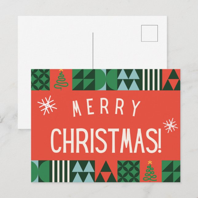 God jul vykort (Fram/baksida)