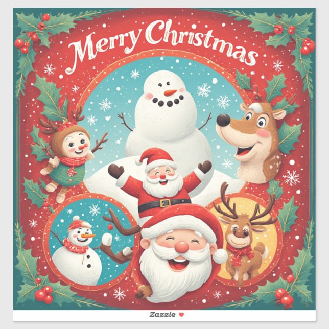 🎁God Jul vykort dekal högtid ✨ (Ark)