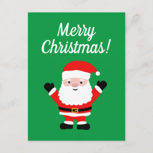 God jul vykort med söt Santa tecknad
