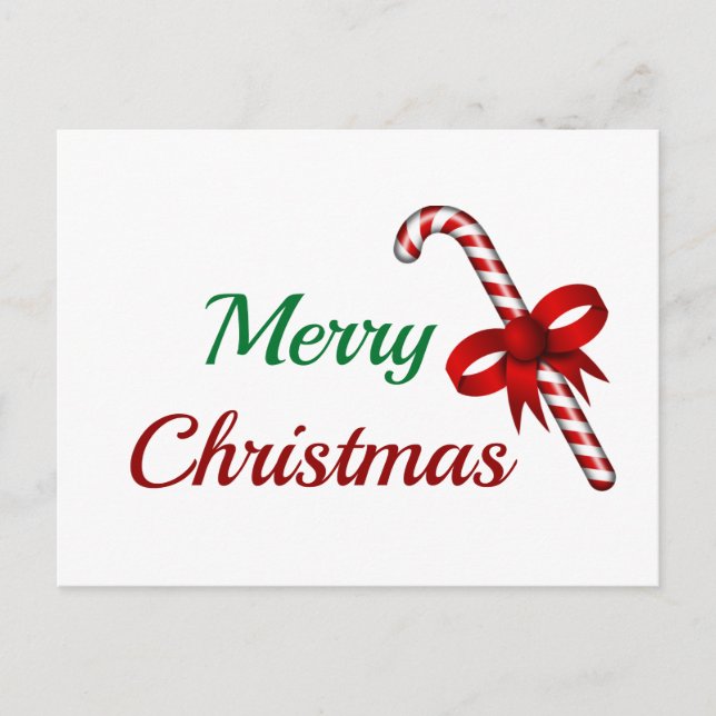 God jul w/Candy cane Helg Vykort (Framsida)