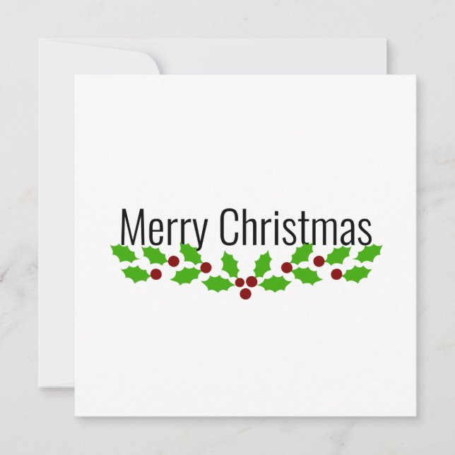 God jul w/Holly Julkort (Framsida)