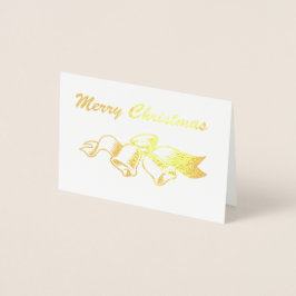 God jul w/Klockor och Ribbon Folierat Kort