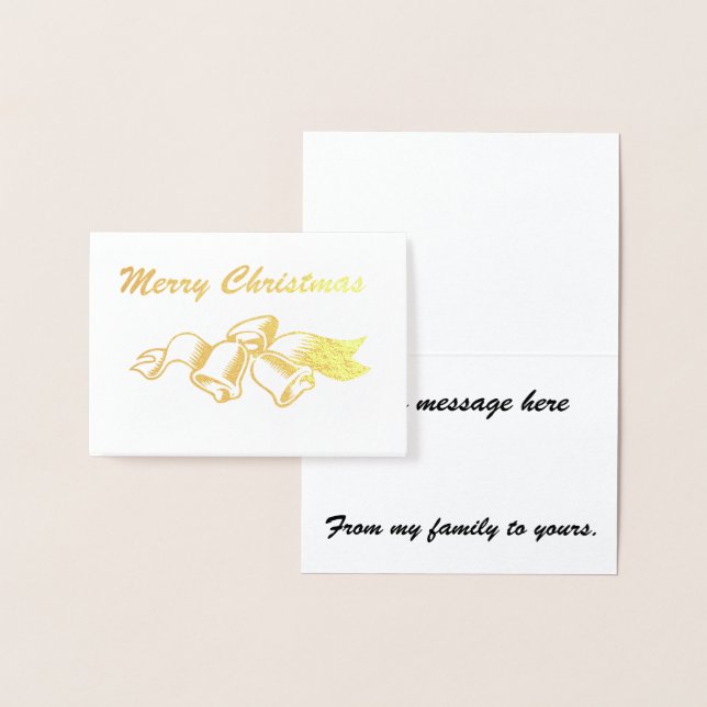 God jul w/Klockor och Ribbon Folierat Kort (Display)