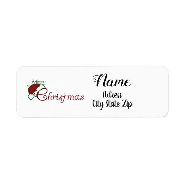 *GOD JUL W/ SANTA:S HAT * ADRESS- ETIKETT RETURADRESS ETIKETT (Framsidan)