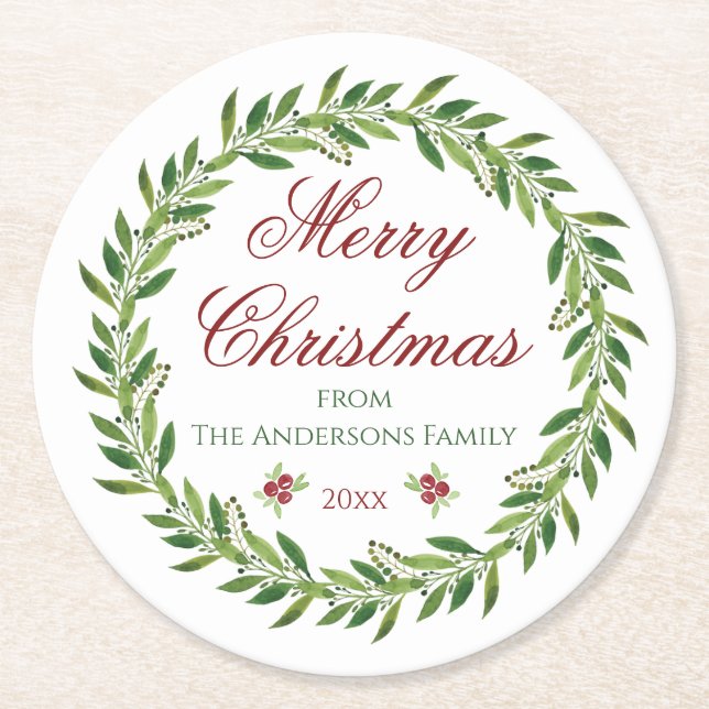 God jul WAN-familjen Underlägg Papper Rund (Framsidan)