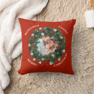 God jul Wandan Family Photo Personalize Kudde