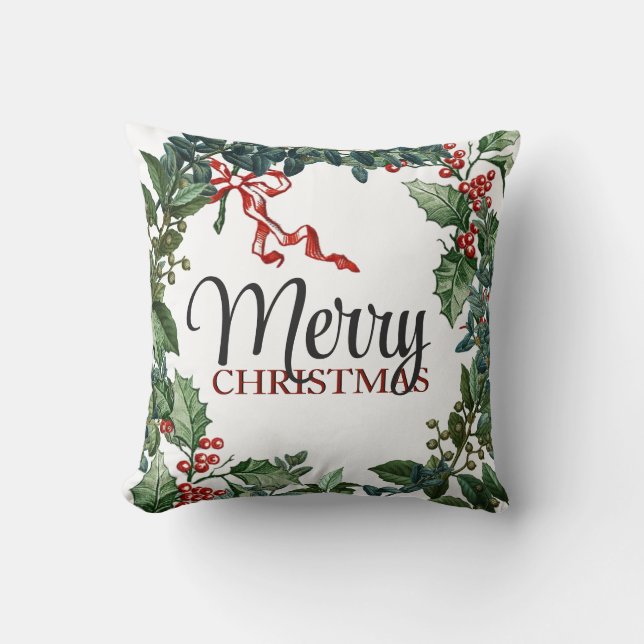 God jul Wandan Helgdag Greenery Bow Kudde (Framsida)