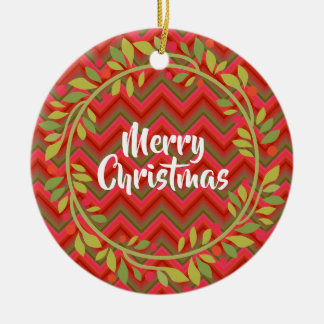 God jul Wandeand and Chevron Retro Julgransprydnad Keramik