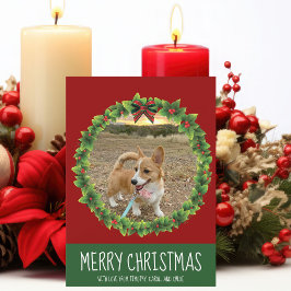 God jul Wandeand Cute Anpassningsbar Hund Photo Re Julkort