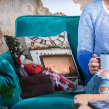 God jul Warm och Mysigt Fireplace Santa