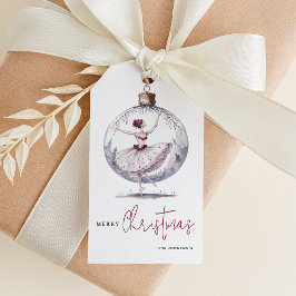 God jul Watercolor Bauble Presentetikett