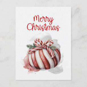 God jul Watercolor Candy cane Candy Helg Vykort