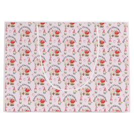 God jul Watercolor Gnome och svamp