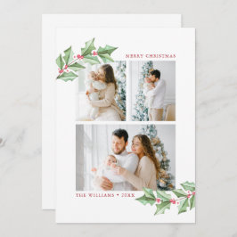 God jul Watercolor Holly 3 Photos Helgdag