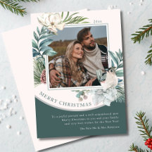 God jul Watercolor Newlyed Blommigt Photo