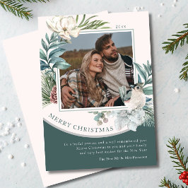 God jul Watercolor Newlyed Blommigt Photo