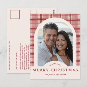 GOD JUL Watercolor Pput ANPASSNINGSBAR Arch PHOTO Vykort