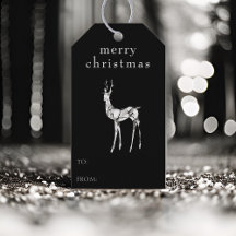 God jul Watercolor Reindeer Modern Black