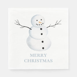God Jul. Watercolor Söt snögubbe. Högtider Pappersservett