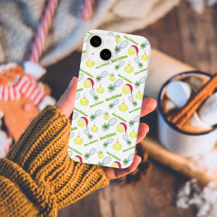 God jul Watercolor tennis Racket och Bollar