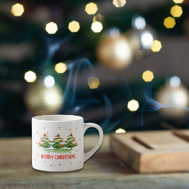 God jul Watercolor Träd - Helgdag Gift Espressomugg