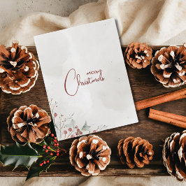 God jul Watercolor Winter Berry non-Photo Helgkort