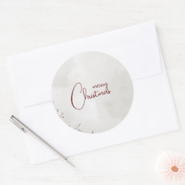 God jul Watercolor Winter Berry non-Photo Runt Klistermärke