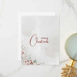 God jul Watercolor Winter Berry non-Photo Tack Kort