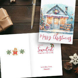 God jul Watercolor Winter Scene-format Helgkort